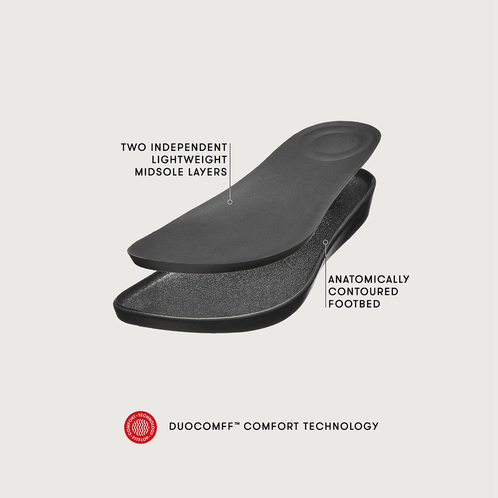 Fitflop Womens Slides Black - Sola Leather - UD4793512